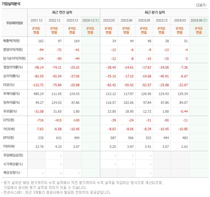 코이즈 재무제표