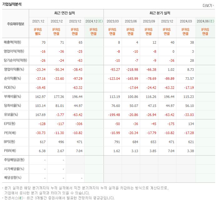 나노브릭 재무제표