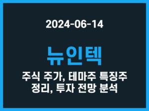 뉴인텍 주식 주가, 테마주 특징주 정리, 투자 전망 분석 썸네일